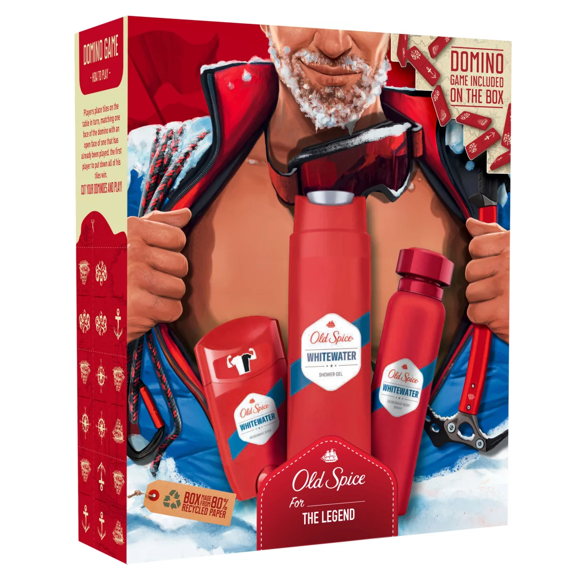 Old Spice Alpinist Ajándékcsomag Férfiaknak Whitewater Deo Sprayvel, Stift Dezodorral és Tusfürdővel