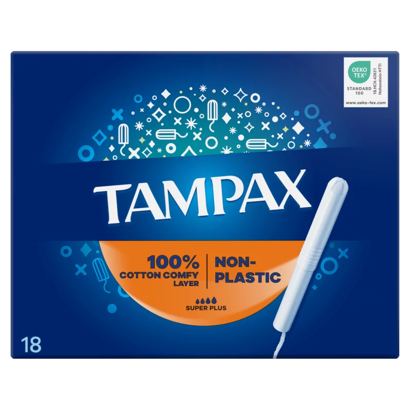 Tampax Super Plus Tampon Kartonból Készült Applikátorral, 18 db
