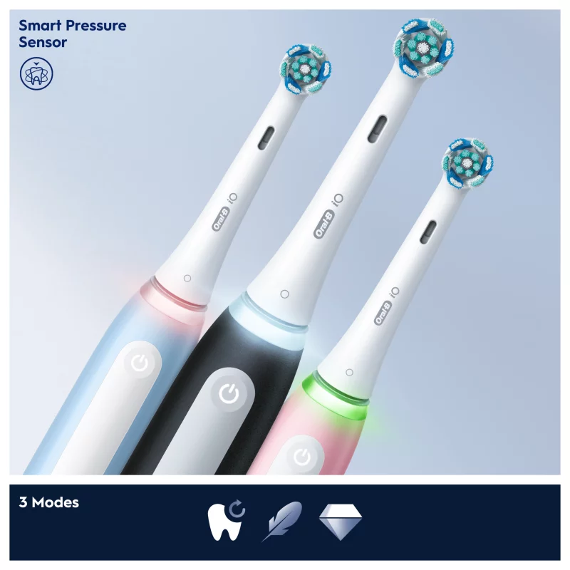 Oral-B iO 3 Elektromos Fogkefe, Kék, Braun Tervezéssel