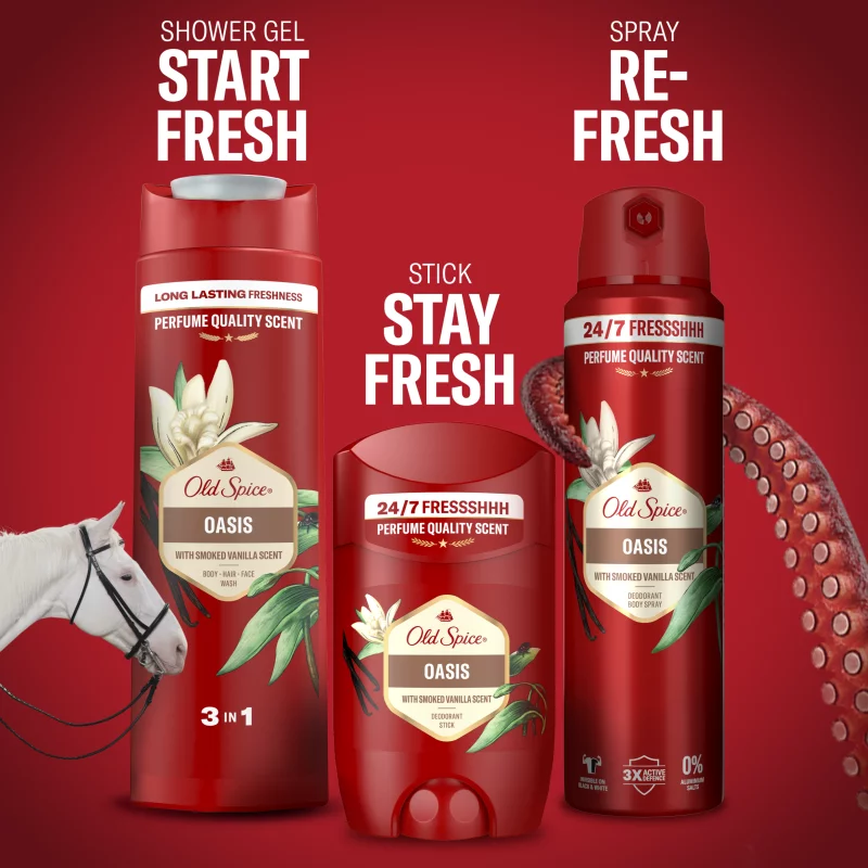 Old Spice Oasis Deo Spray Férfiaknak, 150 ml