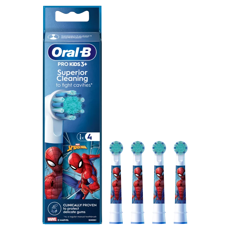 Oral-B Pro Kids Fogkefefej Pókember Figurákkal, 4 db
