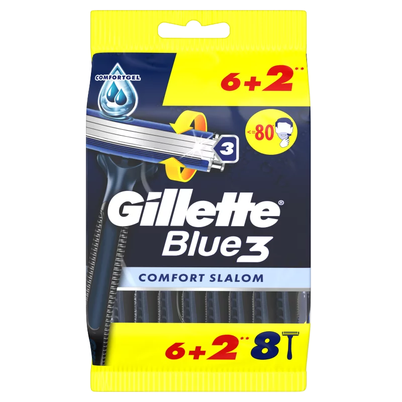 Gillette Blue3 Comfort Slalom Eldobható Borotva, 8 db