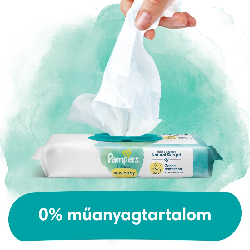 Pampers Harmonie New Baby Nedves Törlőkendő, 4 csomag = 184 db Törlőkendő