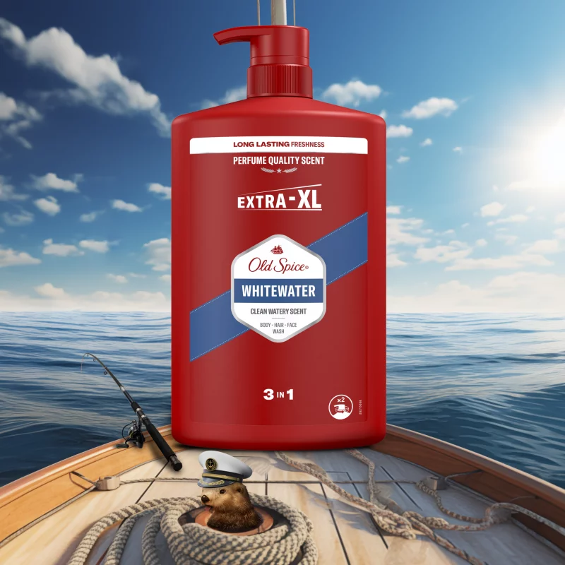 Old Spice Whitewater Férfi 3 az 1-ben Sampon és Tusfürdő, 1000 ml