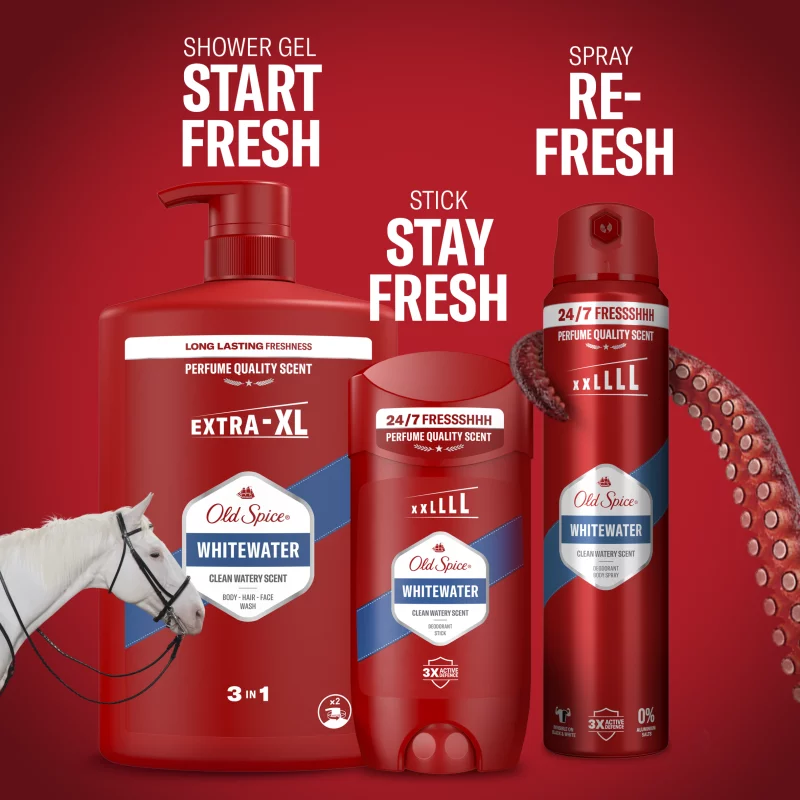 Old Spice Whitewater Férfi 3 az 1-ben Sampon és Tusfürdő, 1000 ml