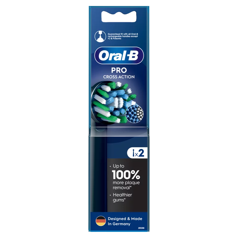 Oral-B Pro Cross Action, fekete Fogkefefejek, 2 db