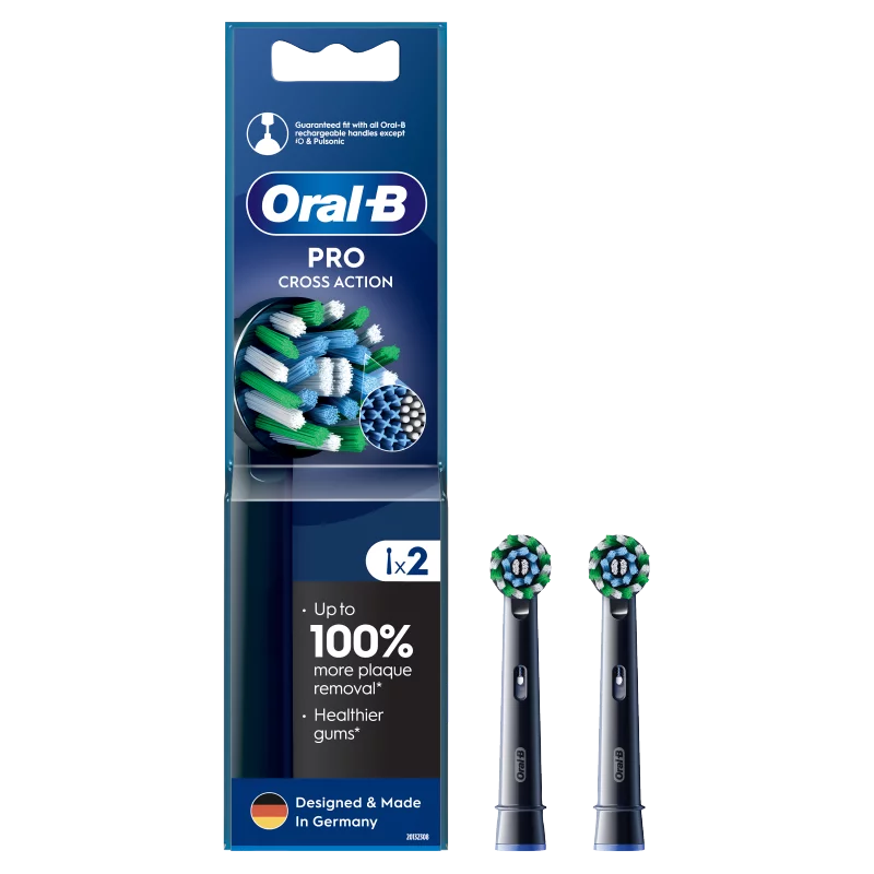 Oral-B Pro Cross Action, fekete Fogkefefejek, 2 db