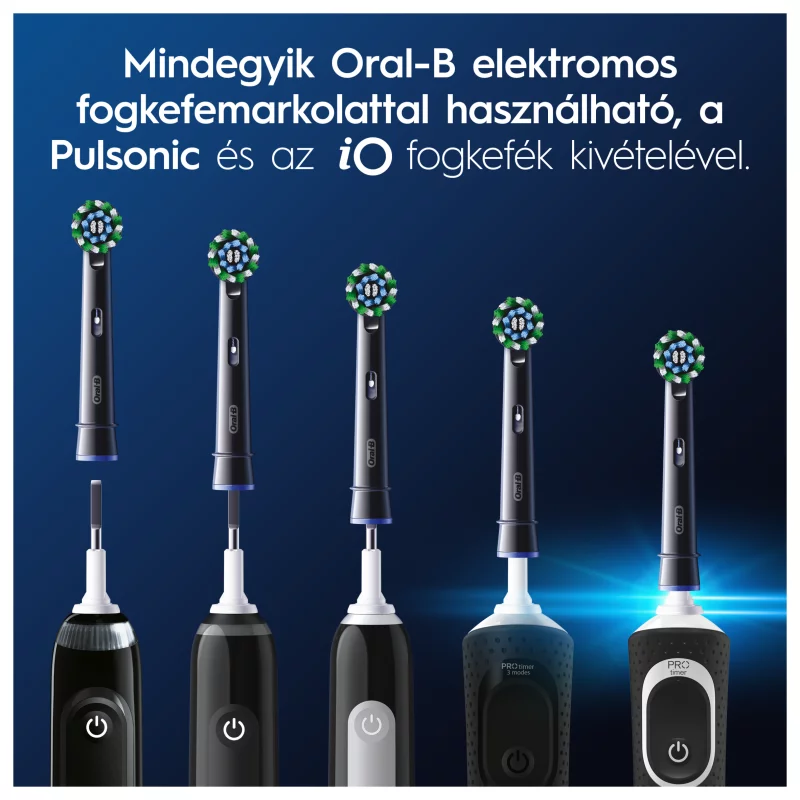Oral-B Pro Cross Action, fekete Fogkefefejek, 2 db