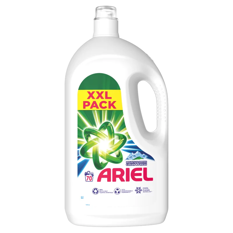Ariel Folyékony Mosószer 3.5l, 70 Mosáshoz, Mountain Spring Clean & Fresh