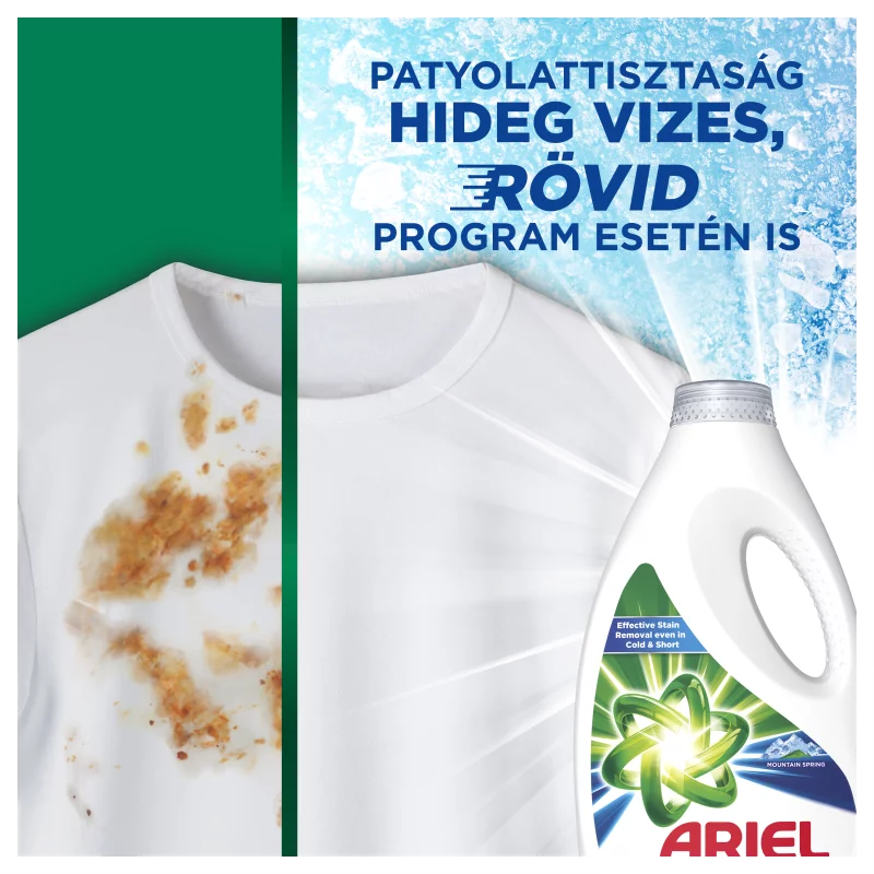 Ariel Folyékony Mosószer 3.5l, 70 Mosáshoz, Mountain Spring Clean & Fresh