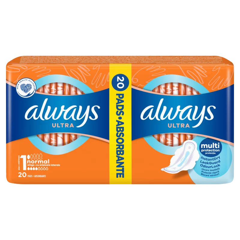 Always Ultra Normal (S1) Szárnyas Egészségügyi Betét, 20 Db