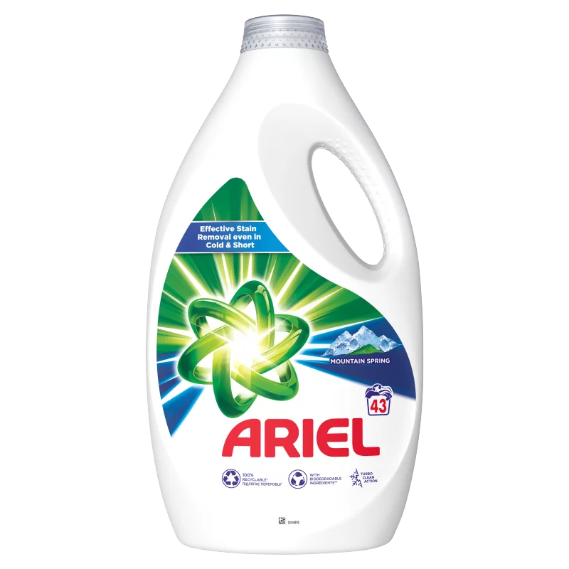 Ariel Folyékony Mosószer 2.15l, 43 Mosáshoz, Mountain Spring Clean & Fresh