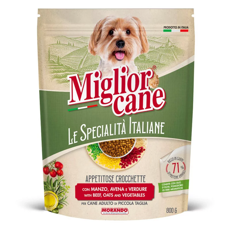 Migliorcane száraz kutyaeledel 800g marhahússal, zöldségekkel, olasz fűszerekkel