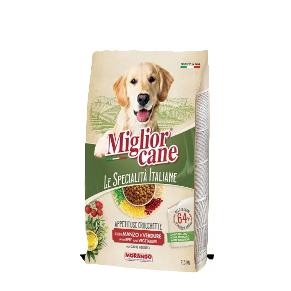 Migliorcane száraz kutyaeledel 2,5kg marhahússal, zöldségekkel, olasz fűszerekkel