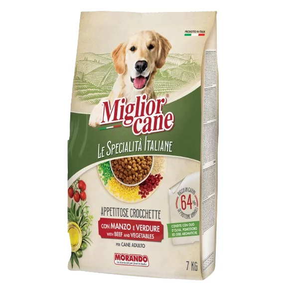 Migliorcane száraz kutyaeledel 7kg marhahússal, zöldségekkel, olasz fűszerekkel