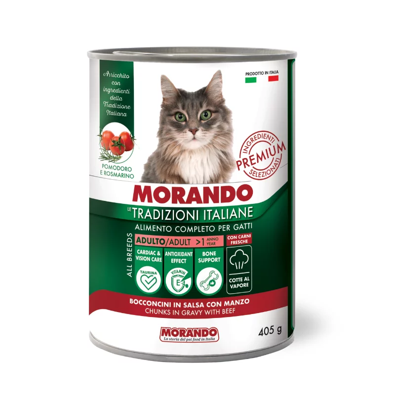 Morando TI nedves macskaeledel 405g marhahússal és ízletes zöldségekkel