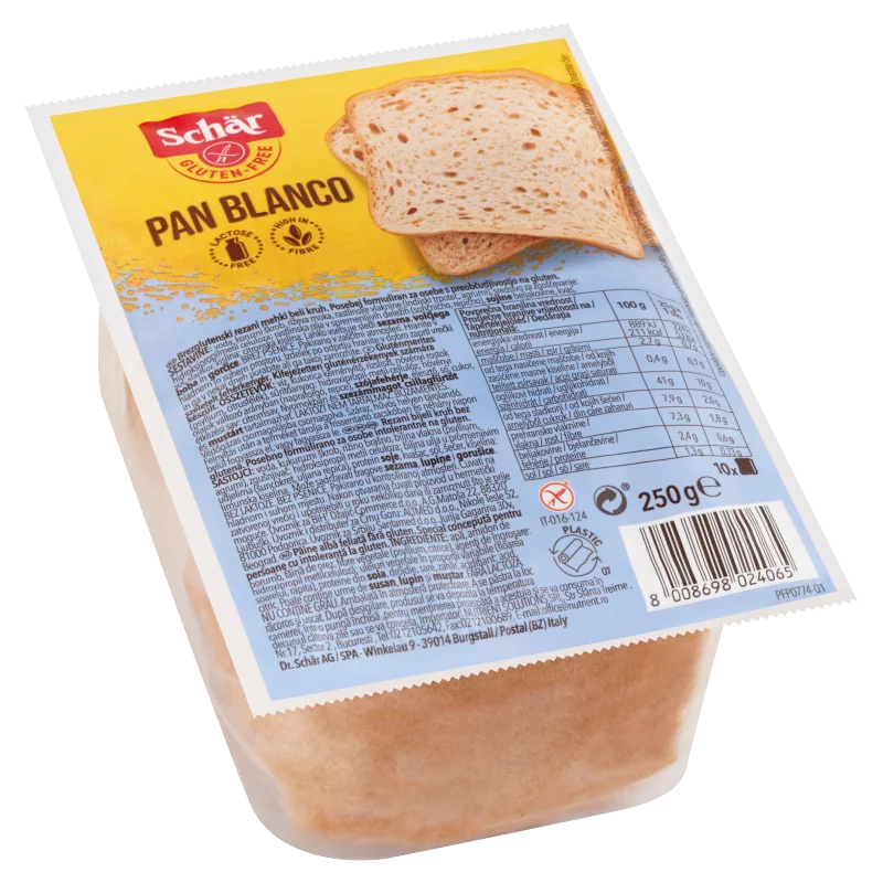 Schär gluténmentes szeletelt fehérkenyér 250 g