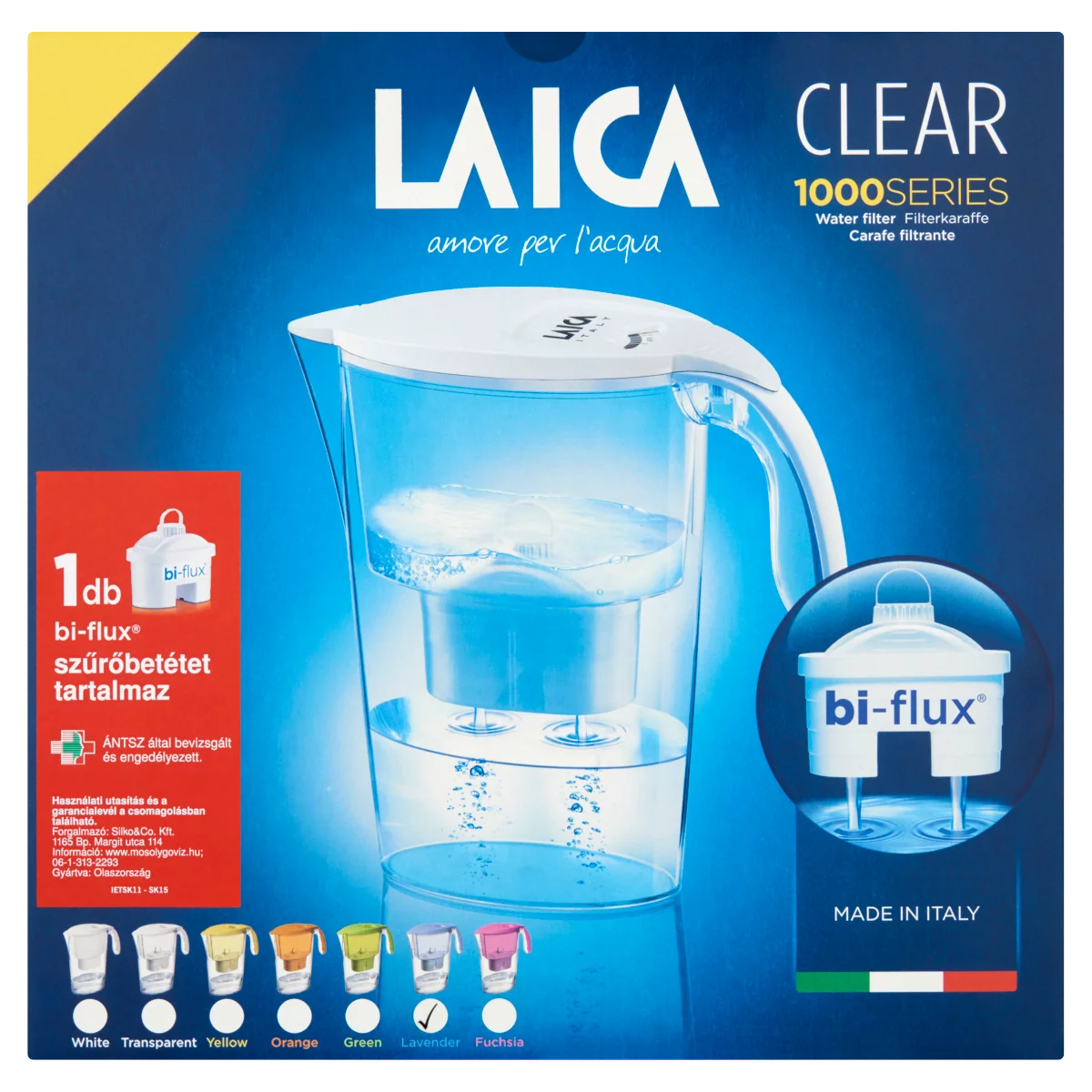 Laica Clear 1000 Lavender 2,3 l-es víztisztító kancsó szűrőbetéttel