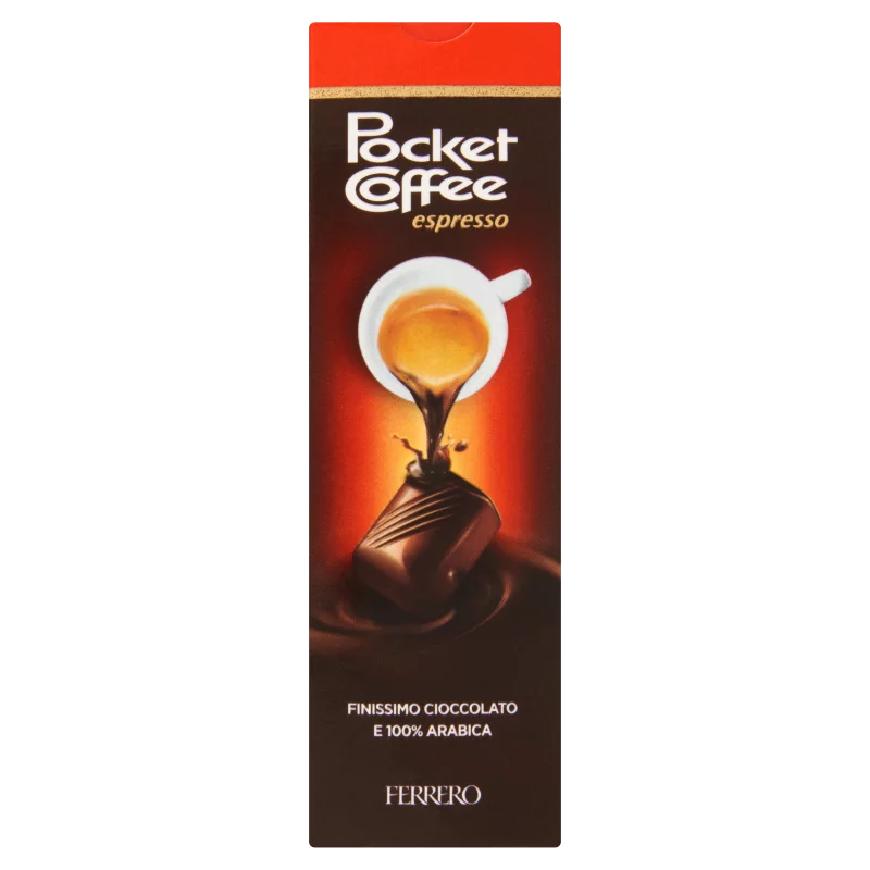 Pocket Coffee csokoládé és tejcsokoládé praliné folyékony kávéval töltve 62,5 g