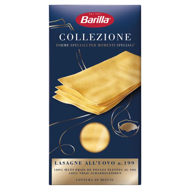 Barilla Lasagne 4 tojásos durum száraztészta lapok 500 g