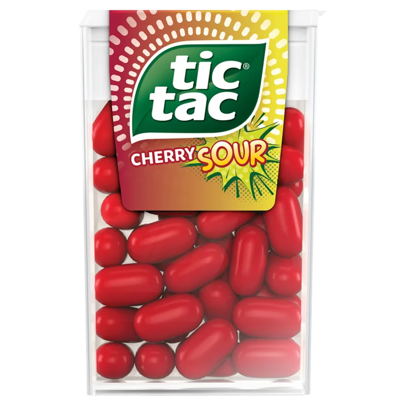 Tic Tac Sour Cherry cseresznyeízű savanyú cukordrazsé 18 g