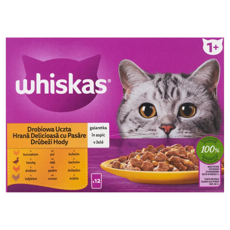 Whiskas teljes értékű nedves eledel felnőtt macskáknak 12 x 85 g (1,02 kg)