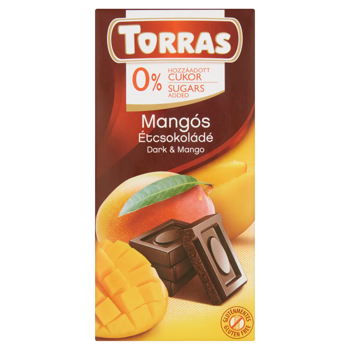 Torras mangós étcsokoládé hozzáadott cukor nélkül, édesítőszerrel 75 g
