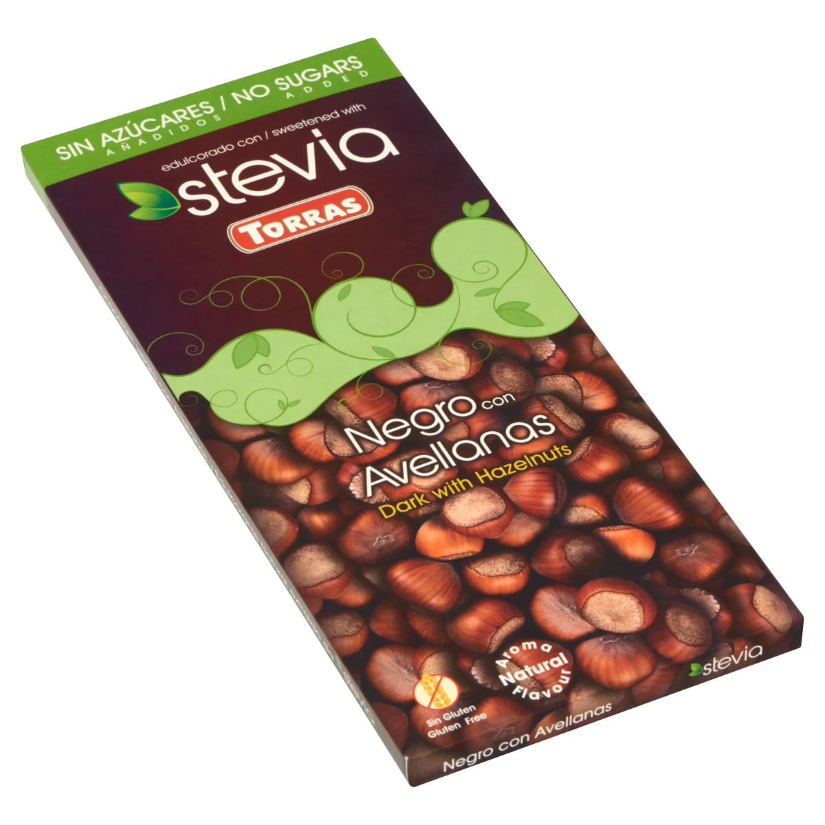 Torras Stevia gluténmentes mogyorós étcsokoládé hozzáadott cukor nélkül, édesítőszerrel 125 g