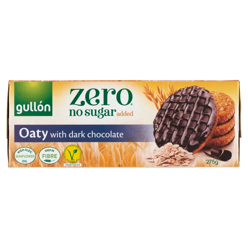 Gullón Zero étcsokoládés zabkeksz édesítőszerrel 275 g