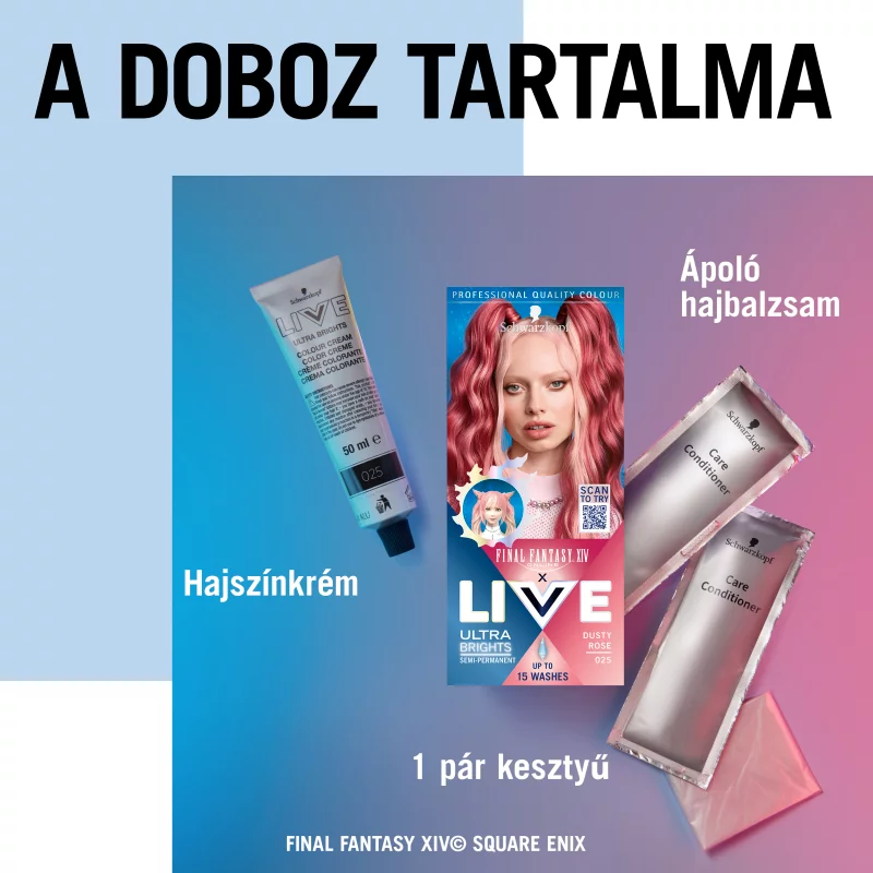 Schwarzkopf Live 12-15 hajmosásig tartó hajszínező 025 Füstös rózsa