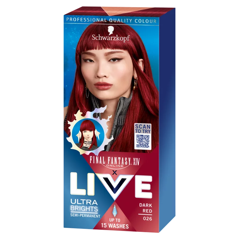 Schwarzkopf Live 12-15 hajmosásig tartó hajszínező 026 Sötét vörös
