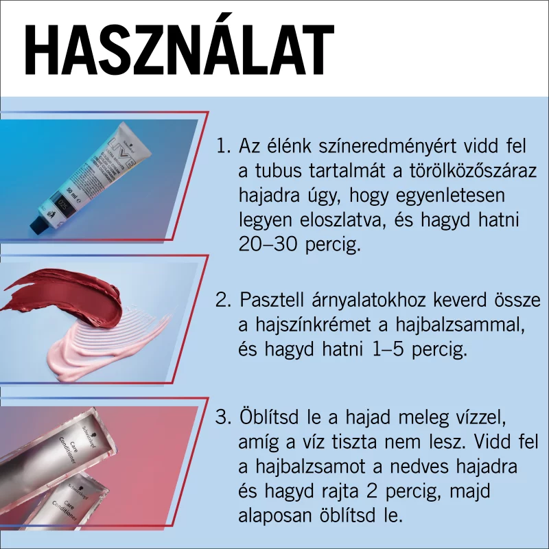 Schwarzkopf Live 12-15 hajmosásig tartó hajszínező 026 Sötét vörös