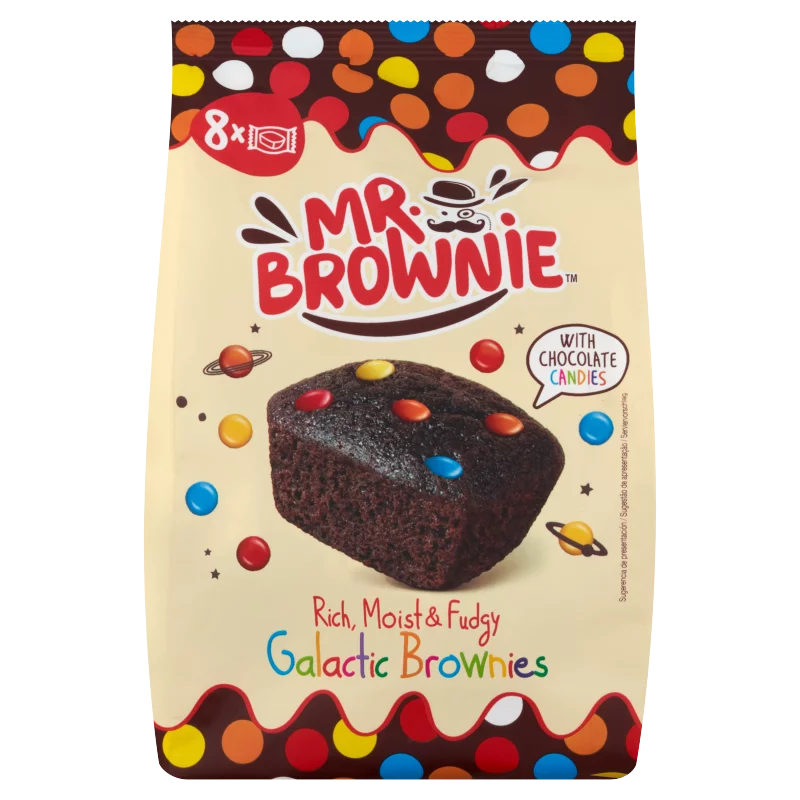 Mr. Brownie brownie tejcsokoládés cukorbevonatos drazsékkal 8 x 25 g (200 g)