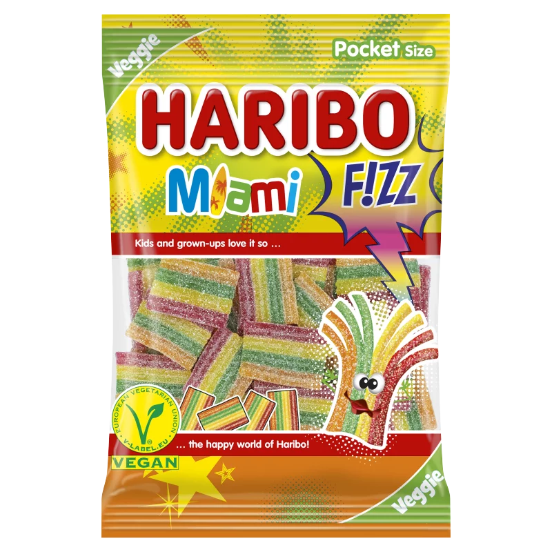 Haribo Miami Fizz gyümölcsízű gumicukorka 85 g