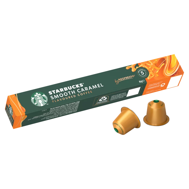 Starbucks by Nespresso Smooth Caramel karamellízű őrölt pörkölt kávé 10 kapszula 51 g