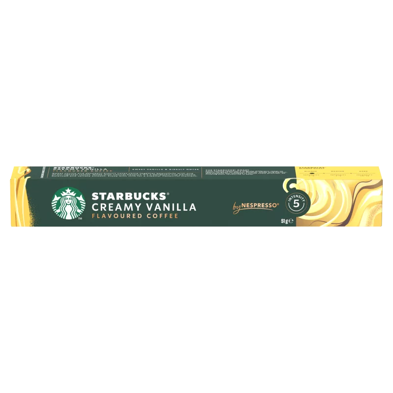 Starbucks by Nespresso Creamy Vanilla vaníliaízű őrölt pörkölt kávé 10 kapszula 51 g