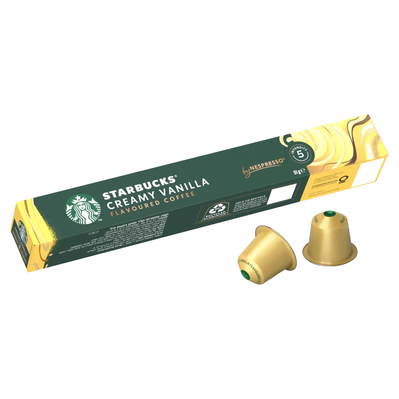 Starbucks by Nespresso Creamy Vanilla vaníliaízű őrölt pörkölt kávé 10 kapszula 51 g