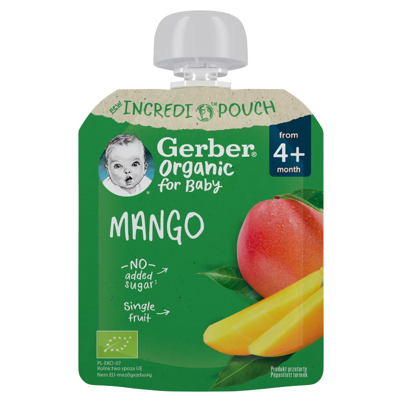 Gerber bio mangó gyümölcspüré, 4 hónapos kortól 80 g