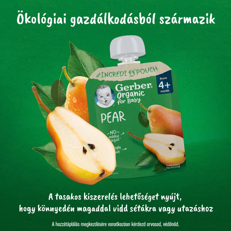 Gerber bio körte gyümölcspüré, 4 hónapos kortól 80 g