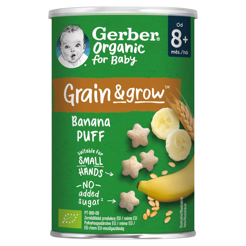 Gerber Organic banános bio gabonasnack 8 hónapos kortól 35 g
