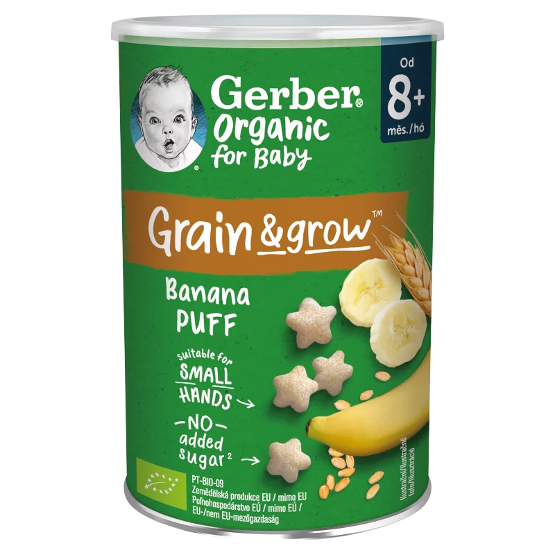 Gerber Organic banános bio gabonasnack 8 hónapos kortól 35 g