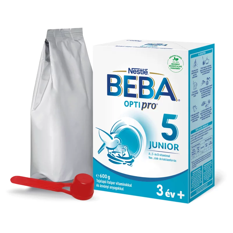 Beba Optipro 5 Junior tejalapú italpor vitaminokkal és ásványi anyagokkal 3 év+ 600 g