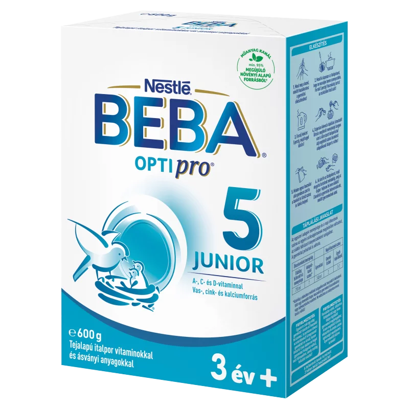 Beba Optipro 5 Junior tejalapú italpor vitaminokkal és ásványi anyagokkal 3 év+ 600 g