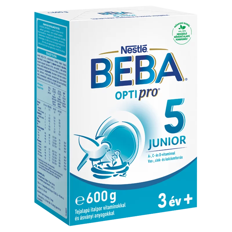 Beba Optipro 5 Junior tejalapú italpor vitaminokkal és ásványi anyagokkal 3 év+ 600 g