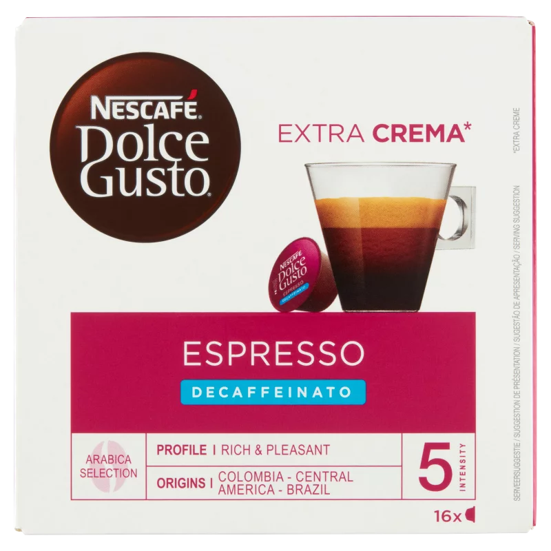 NESCAFÉ Dolce Gusto Espresso koffeinmentes őrölt pörkölt kávé 16 x 5,5 g (88 g)