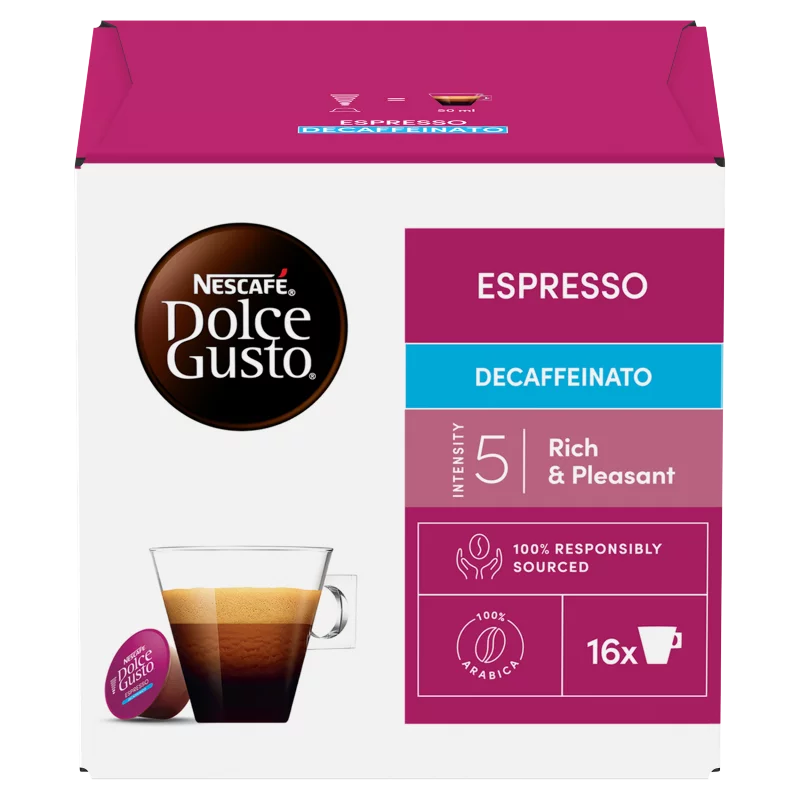 NESCAFÉ Dolce Gusto Espresso koffeinmentes őrölt pörkölt kávé 16 x 5,5 g (88 g)