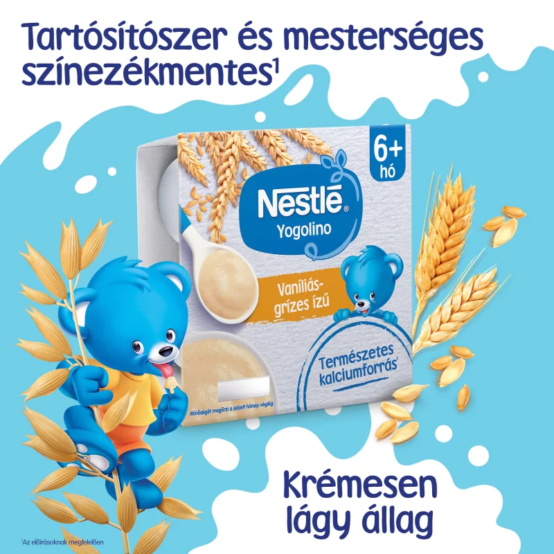 Nestlé Yogolino vaníliás ízű grízes babapuding 6+ hó 4 x 100 g (400 g)