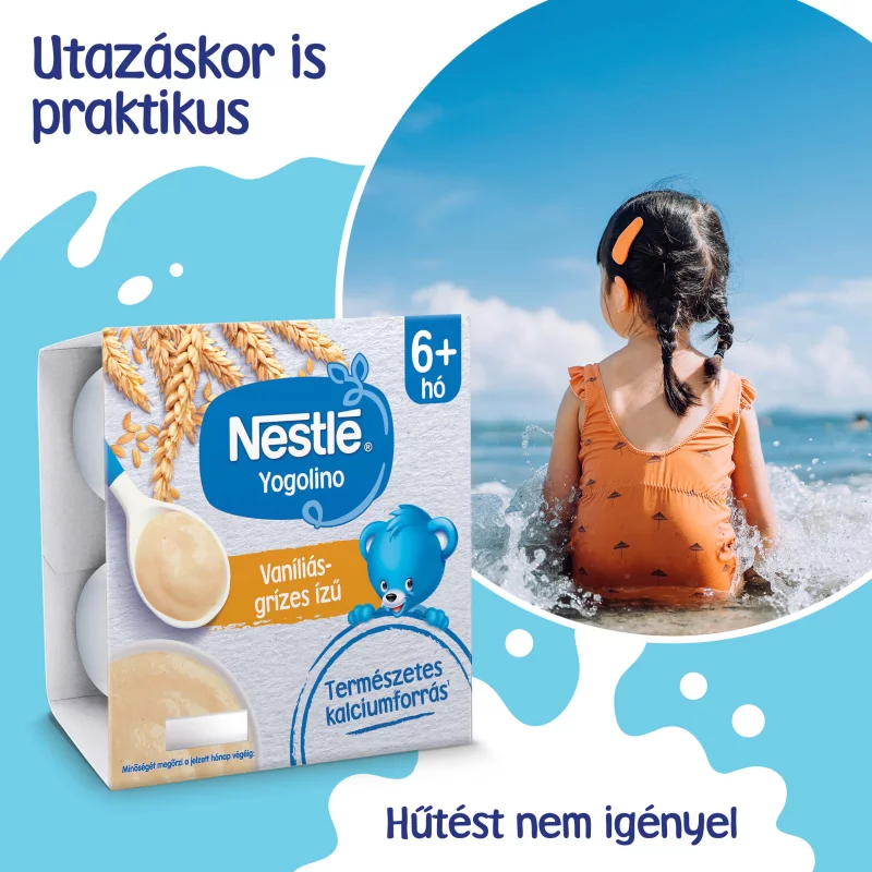 Nestlé Yogolino vaníliás ízű grízes babapuding 6+ hó 4 x 100 g (400 g)