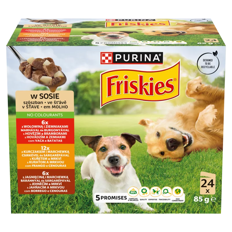 Purina Friskies szószos válogatás nedves kutyaeledel 24 x 85 g (2040 g)