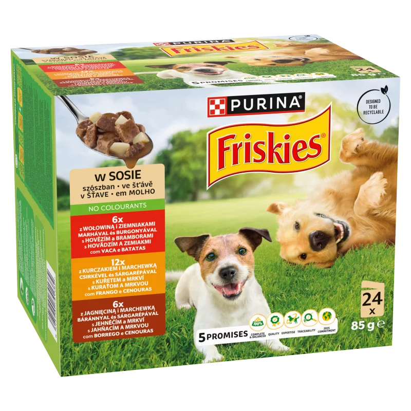 Purina Friskies szószos válogatás nedves kutyaeledel 24 x 85 g (2040 g)